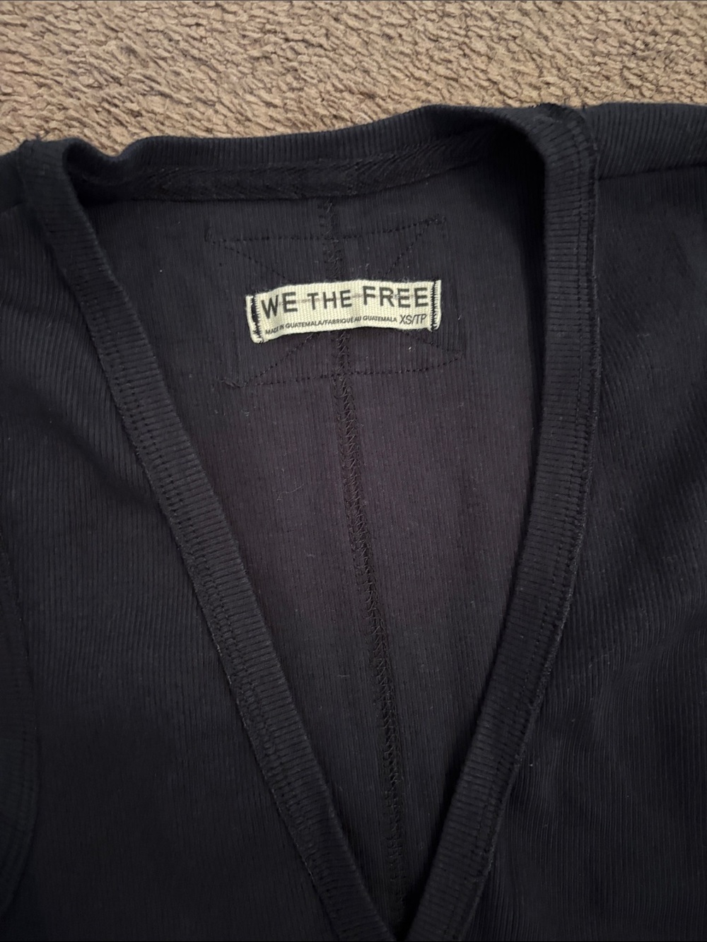 We The Free Black V-Neck Ribbed Tank - Picture 2 of 3